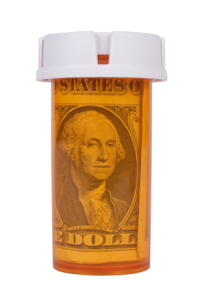 money in pill bottle