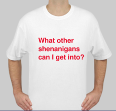 t-shirt with writing