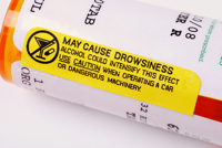 pill bottle with warning