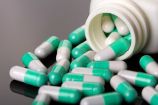 bottle of antibiotics
