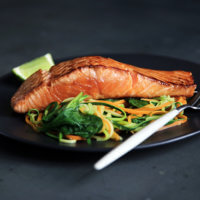 Eating meals like this salmon dinner while following a low-carb diet is unlikely to shorten your lifespan.